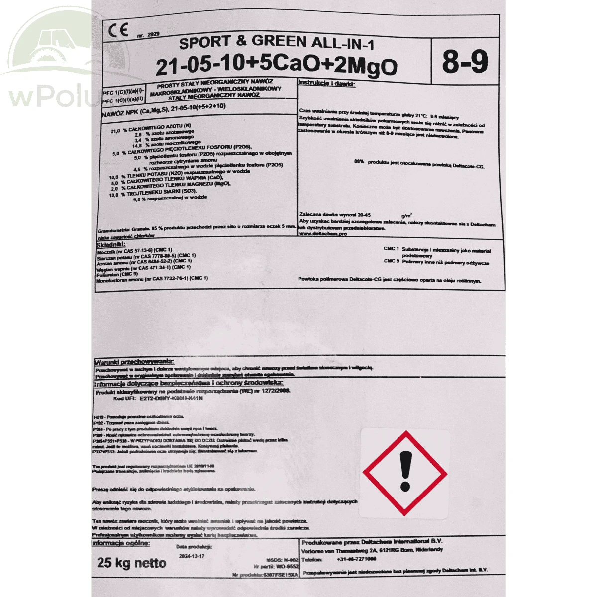 Ekote SPORT&GREEN All-in-1 na cały sezon ( 8-9 msc ) 25 kg