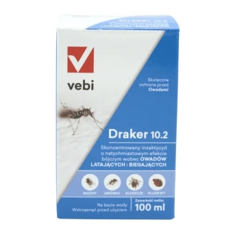 Draker 10.2 preparat owadobójczy na muchy, pluskwy, kleszcze 100 ml Vebi